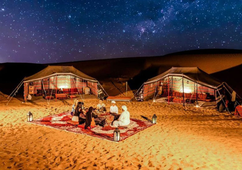 Overnight desert safari camp in Dubai