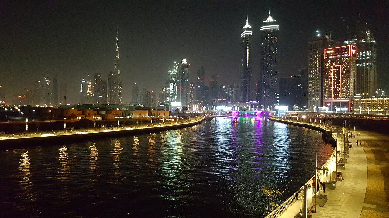 Dubai Water Canal at night